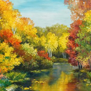 Peinture sur toile Forêt Aux Couleurs D'automne – Image 1
