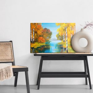 Peinture sur toile Forêt De Bouleaux Près De La Rivière – Image 6