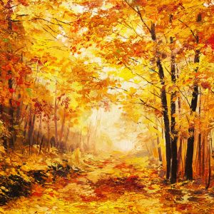 Peinture sur toile Forêt Aux Couleurs D'automne – Image 1