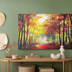 Peinture sur toile Un Paysage Forestier Aux Couleurs De L'automne – Image 5