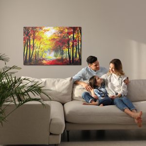 Peinture sur toile Un Paysage Forestier Aux Couleurs De L'automne – Image 7