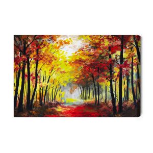 Peinture sur toile Un Paysage Forestier Aux Couleurs De L'automne – Image 2