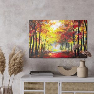 Peinture sur toile Un Paysage Forestier Aux Couleurs De L'automne – Image 3