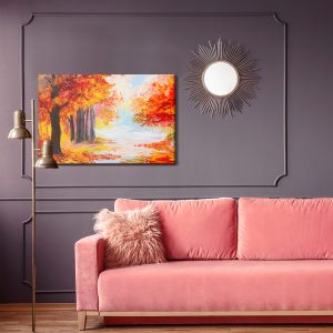 Peinture sur toile Paysage Forestier Aux Couleurs De L'automne – Image 4