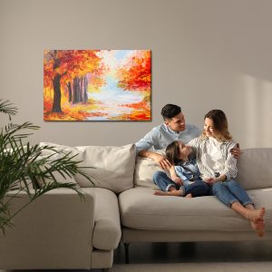 Peinture sur toile Paysage Forestier Aux Couleurs De L'automne – Image 7