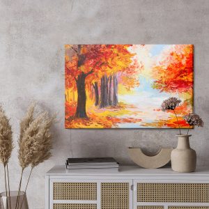 Peinture sur toile Paysage Forestier Aux Couleurs De L'automne – Image 3