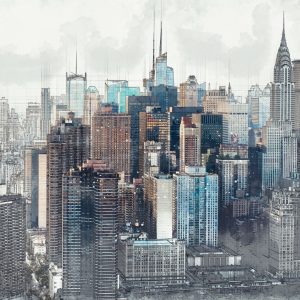 Peinture sur toile Panorama De La Ville De New York – Image 1