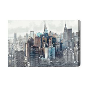 Peinture sur toile Panorama De La Ville De New York – Image 2