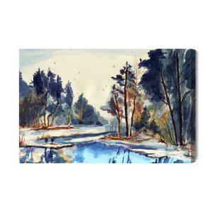 Peinture sur toile Un Paysage D'hiver Comme Peint – Image 2