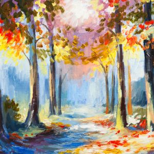 Peinture sur toile Paysage Forestier Coloré – Image 1