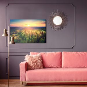 Peinture sur toile Coucher De Soleil Sur Les Collines Forestières – Image 4