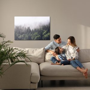 Peinture sur toile Lune Au-Dessus Des Arbres Brumeux – Image 7