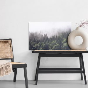 Peinture sur toile Lune Au-Dessus Des Arbres Brumeux – Image 6