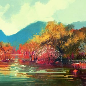 Peinture sur toile Paysage D'automne Comme Peint – Image 1