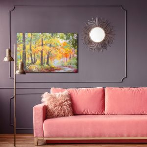 Peinture sur toile Chemin Dans La Forêt 3D D'automne – Image 4