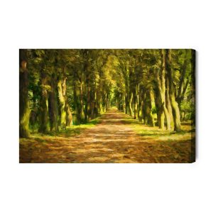 Peinture sur toile Un Chemin Au Milieu De La Forêt – Image 2