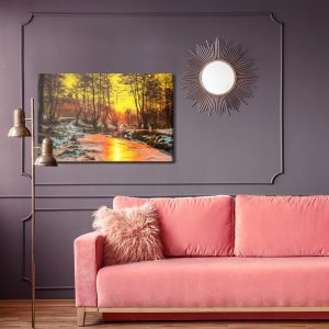 Peinture sur toile Coucher De Soleil Dans La Forêt – Image 4