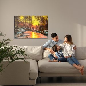 Peinture sur toile Coucher De Soleil Dans La Forêt – Image 7