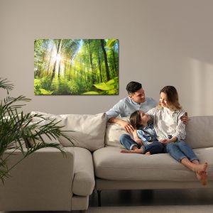Peinture sur toile Lever Du Soleil Dans Une Forêt Verte – Image 7