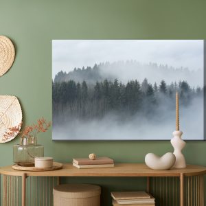Peinture sur toile Arbres Enveloppés De Brouillard – Image 5