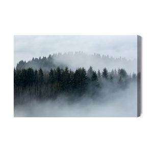 Peinture sur toile Arbres Enveloppés De Brouillard – Image 2