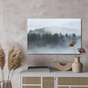 Peinture sur toile Arbres Enveloppés De Brouillard – Image 3