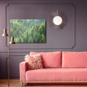 Peinture sur toile Forêt De Conifères Verte – Image 4