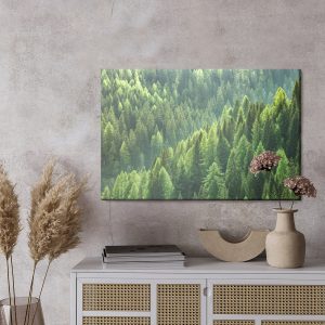 Peinture sur toile Forêt De Conifères Verte – Image 3