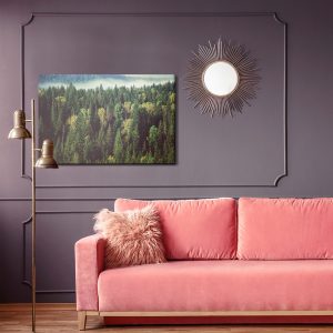 Peinture sur toile Forêt Avec Brouillard En Arrière-Plan – Image 4