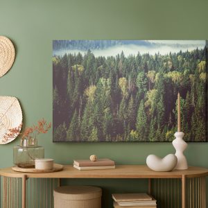 Peinture sur toile Forêt Avec Brouillard En Arrière-Plan – Image 5