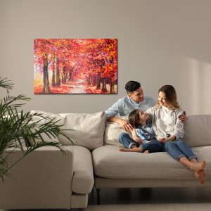 Peinture sur toile Forêt D'automne Aux Couleurs Chaudes – Image 7