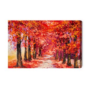 Peinture sur toile Forêt D'automne Aux Couleurs Chaudes – Image 2