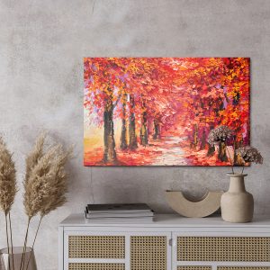 Peinture sur toile Forêt D'automne Aux Couleurs Chaudes – Image 3