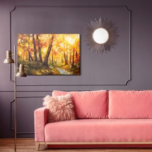 Peinture sur toile Forêt D'automne Près De La Rivière – Image 4