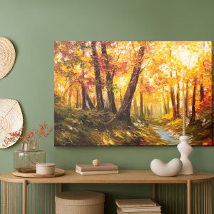 Peinture sur toile Forêt D'automne Près De La Rivière – Image 5