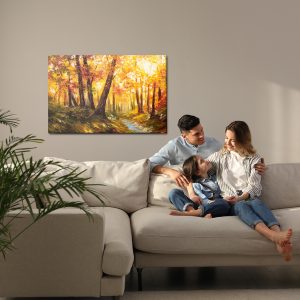 Peinture sur toile Forêt D'automne Près De La Rivière – Image 7