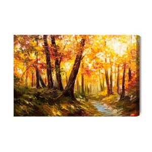 Peinture sur toile Forêt D'automne Près De La Rivière – Image 2