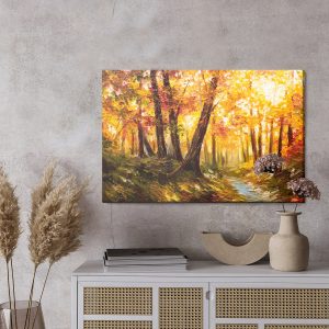 Peinture sur toile Forêt D'automne Près De La Rivière – Image 3