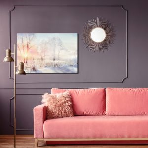Peinture sur toile Lever Du Soleil Dans La Forêt D'hiver – Image 4