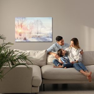 Peinture sur toile Lever Du Soleil Dans La Forêt D'hiver – Image 7