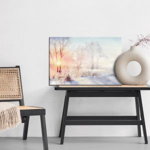 Peinture sur toile Lever Du Soleil Dans La Forêt D'hiver – Image 6