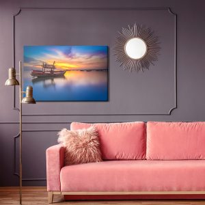 Peinture sur toile Bateau Au Coucher Du Soleil – Image 4