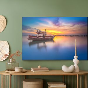 Peinture sur toile Bateau Au Coucher Du Soleil – Image 5