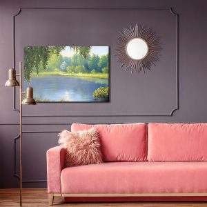 Peinture sur toile Une Forêt Surplombant La Rivière – Image 4