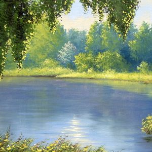 Peinture sur toile Une Forêt Surplombant La Rivière – Image 1