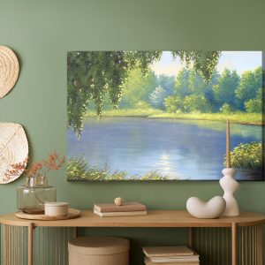 Peinture sur toile Une Forêt Surplombant La Rivière – Image 5