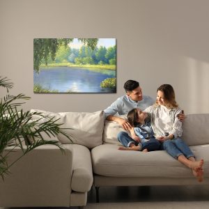 Peinture sur toile Une Forêt Surplombant La Rivière – Image 7