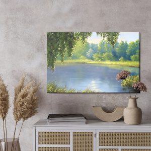 Peinture sur toile Une Forêt Surplombant La Rivière – Image 3