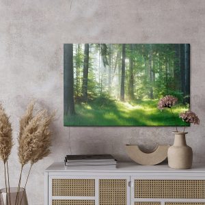 Peinture sur toile Le Soleil Pointe Dans La Forêt – Image 3