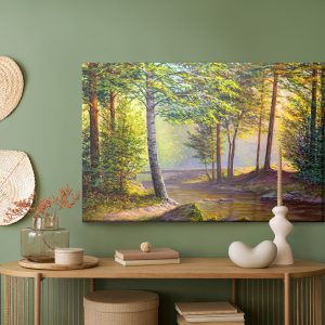 Peinture sur toile Rivière Dans La Forêt D'été – Image 5